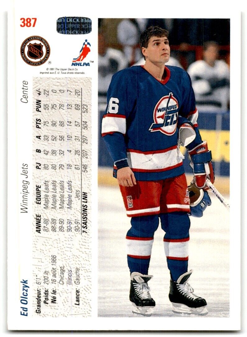 1991-92 Upper Deck French Ed Olczyk Winnipeg Jets #387