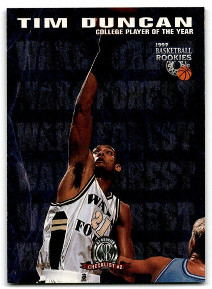 1997-98 Score Board Rookies Tim Duncan Wake Forest #72