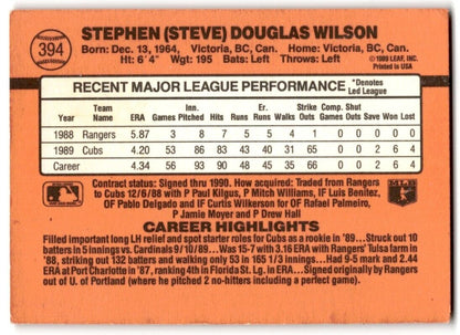 1990 Donruss Steve Wilson Chicago Cubs #394