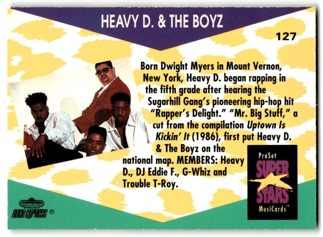 1991-92 ProSet Super Stars MusiCard Heavy D. & The Boyz #127