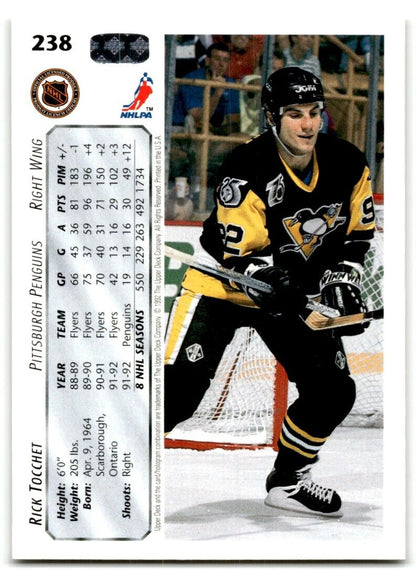 1992-93 Upper Deck Rick Tocchet Pittsburgh Penguins #238