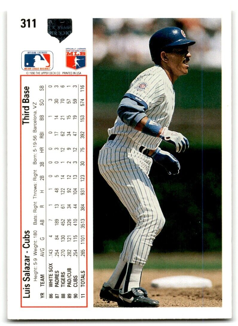 1991 Upper Deck Luis Salazar Chicago Cubs #311