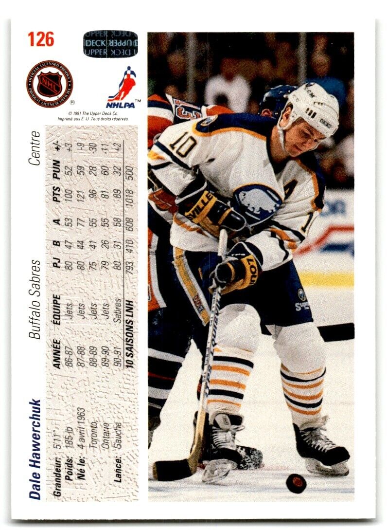 1991-92 Upper Deck Dale Hawerchuk Buffalo Sabres #126