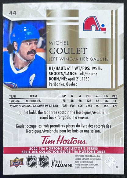 2023-24 Upper Deck Tim Hortons Legends Tim Horton Michel Goulet Quebec Nordiques