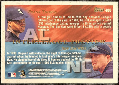 1998 Topps Jeff Bagwell/Frank Thomas Houston Astros/Chicago White Sox #480