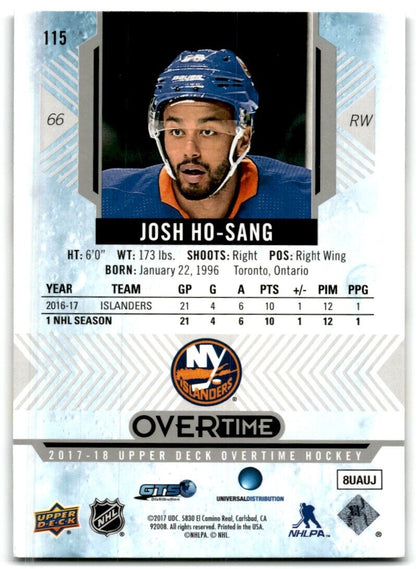 2017-18 Upper Deck Overtime Josh Ho-Sang Rookie New York Islanders #115A