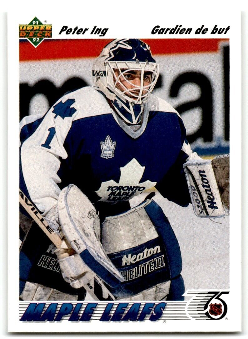 1991-92 Upper Deck Peter Ing Toronto Maple Leafs #118