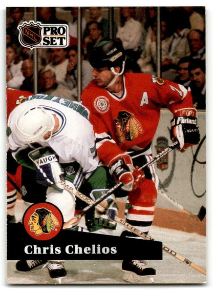 1991-92 Pro Set Chris Chelios Chicago Blackhawks #48