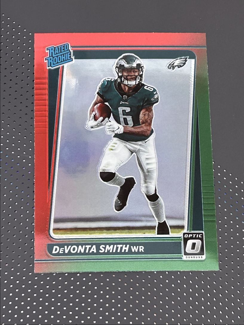 2021 Donruss Green Red DeVonta Smith Rookie Philadelphia Eagles #P-261 Parallel