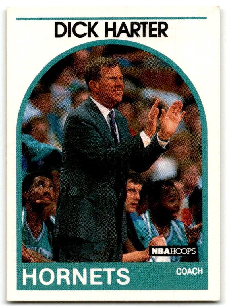 1989-90 Hoops Dick Harter Rookie Charlotte Hornets #127