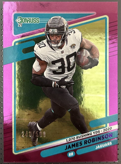 2021 Donruss Season Stat Line James Robinson 243/500 Jacksonville Jaguars #132