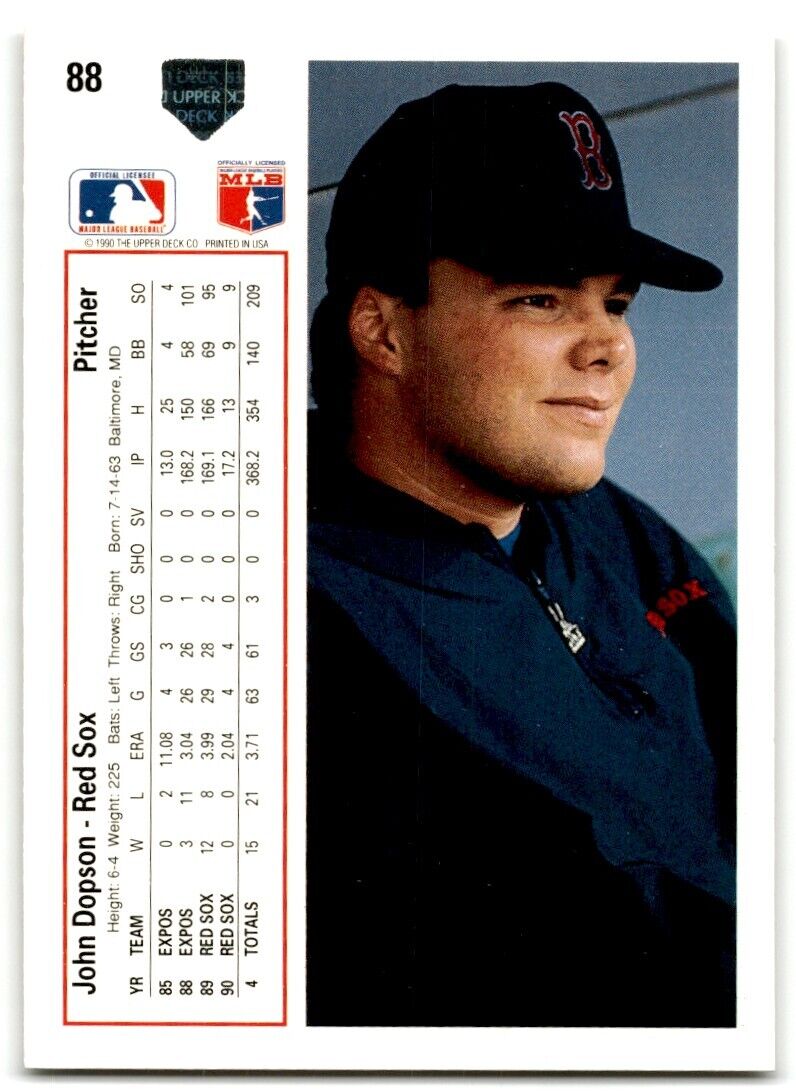 1991 Upper Deck John Dopson Boston Red Sox #88