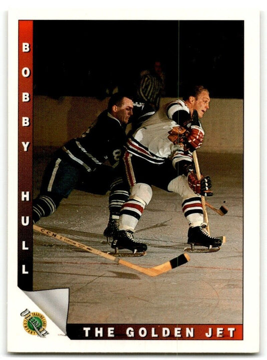 1991-92 Ultimate Original 6 French Bobby Hull The Point Race Chicago Blackhawks