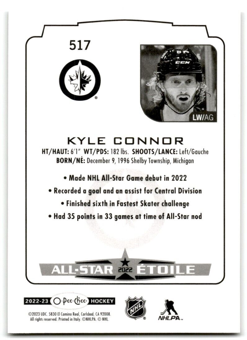 2022-23 O-Pee-Chee Kyle Connor Winnipeg Jets #517