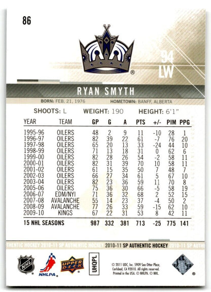 2011-12 SP Authentic Ryan Smyth Los Angeles Kings #86