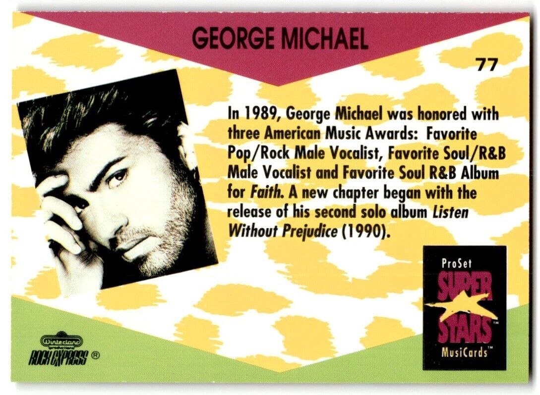 1991-92 ProSet Super Stars MusiCard George Michael #77