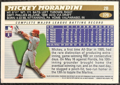 1996 Topps Mickey Morandini Philadelphia Phillies #370