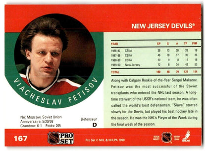 1990-91 Pro Set Viacheslav Fetisov New Jersey Devils #167