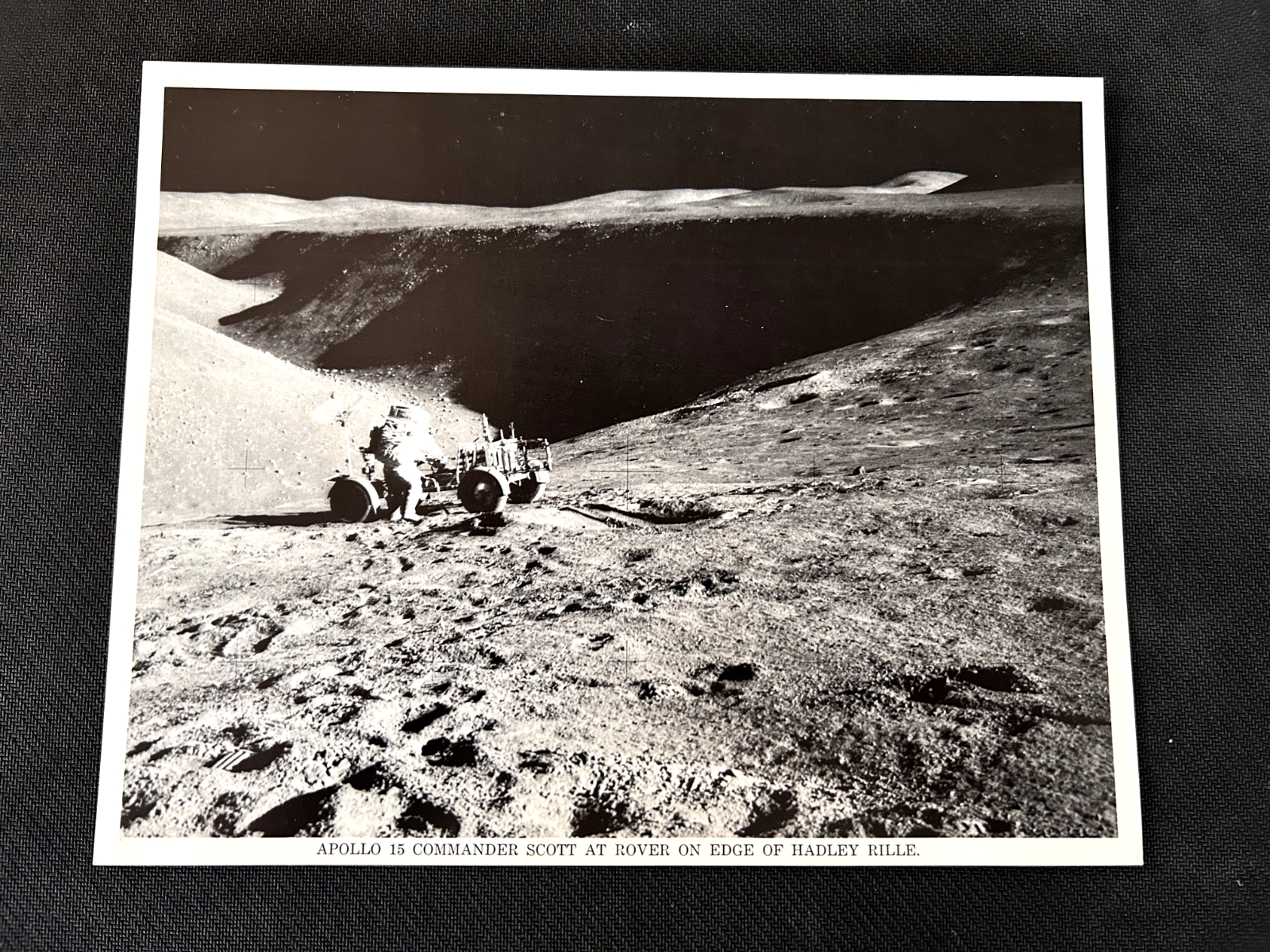 Apollo 15 moon astronaut and rover photo - Official litho