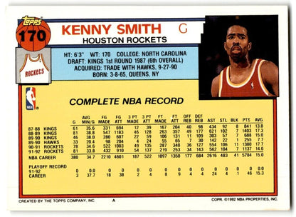 1992-93 Topps Kenny Smith Houston Rockets #170