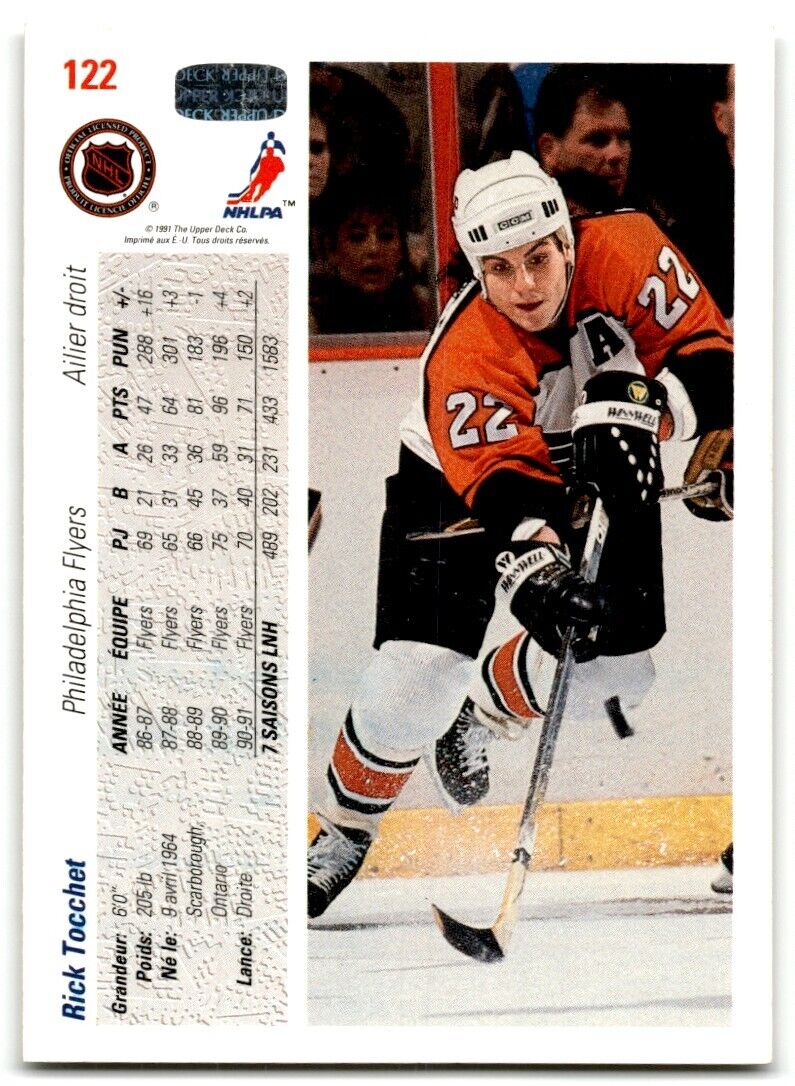 1991-92 Upper Deck Rick Tocchet Philadelphia Flyers #122