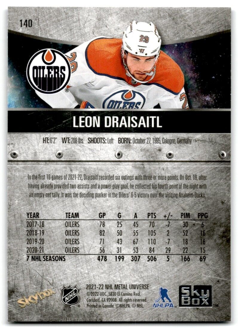 2021-22 Skybox Metal Universe Leon Draisaitl Edmonton Oilers #140