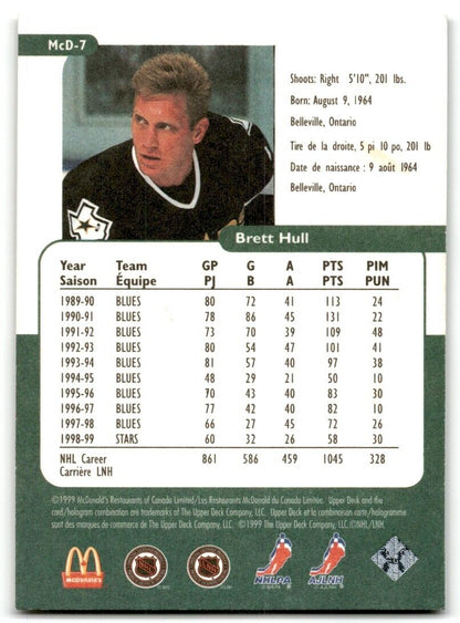 1999-00 Upper Dexk Retro McDonald's Brett Hull Dallas Stars #MCD-7