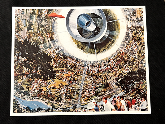 NASA CONCEPTUAL INTERIOR OF A SPACE SETTLEMENT 8X10 litho