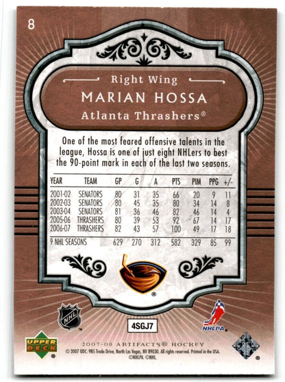 2007-08 Upper Deck Artifacts Marian Hossa Atlanta Thrashers #8