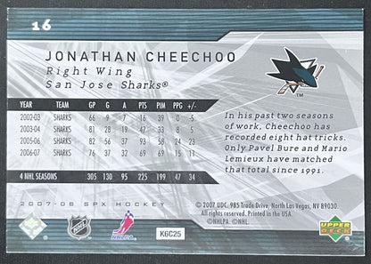 2007-08 SPx Jonathan Cheechoo San Jose Sharks #16