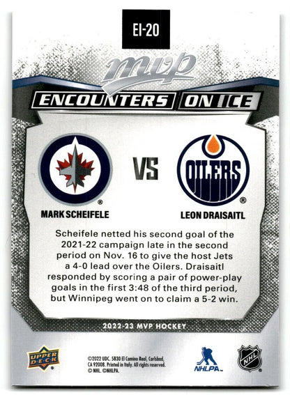 2022-23 Upper Deck MVP Encounters on Ice Mark Scheifele/Leon Draisaitl Winnipeg