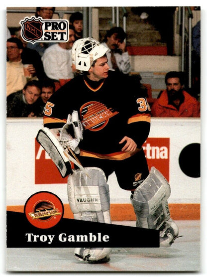 1991-92 Pro Set Troy Gamble Vancouver Canucks #238