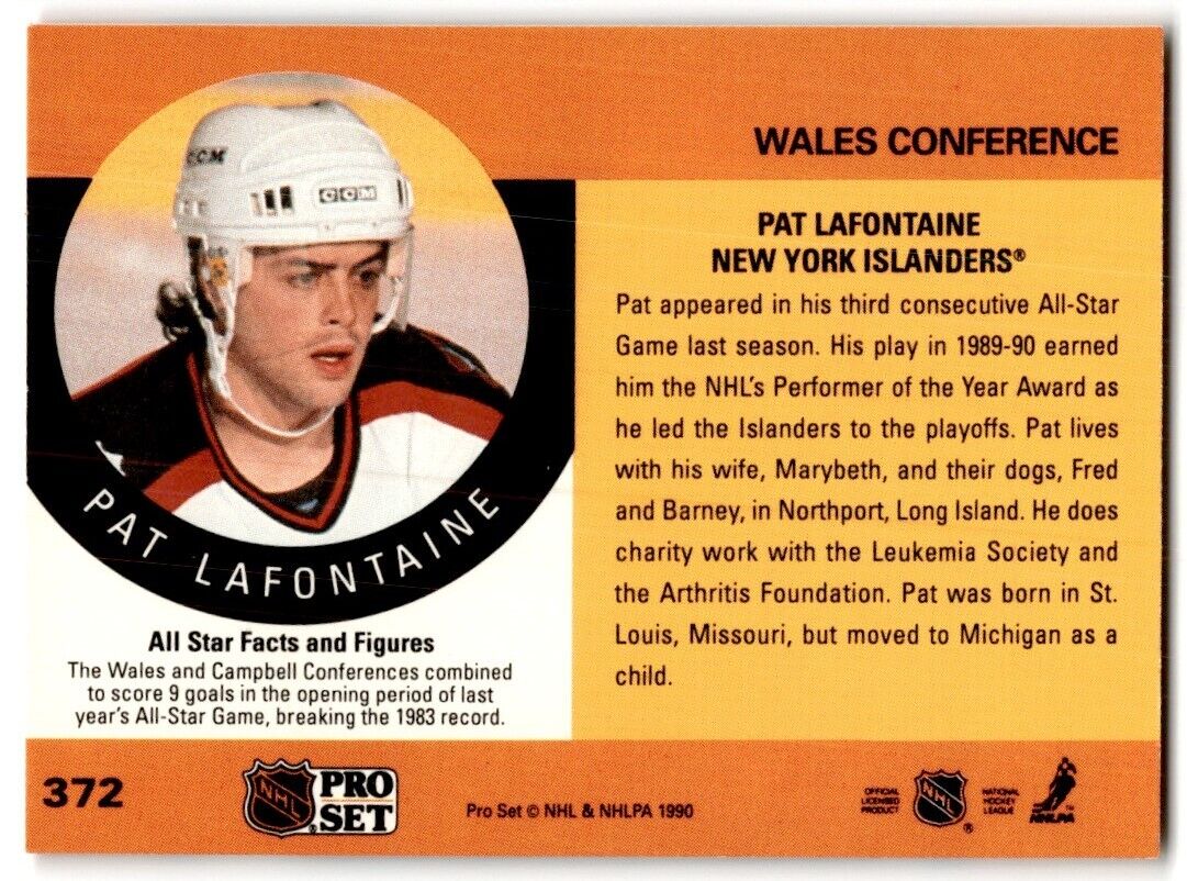 1990-91 Pro Set Pat LaFontaine New York Islanders #372