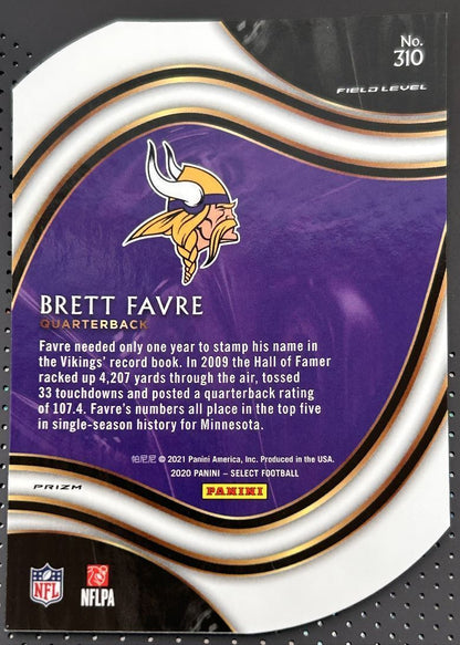 2020 Panini Select Green Brett Favre Minnesota Vikings #310 Die-Cut