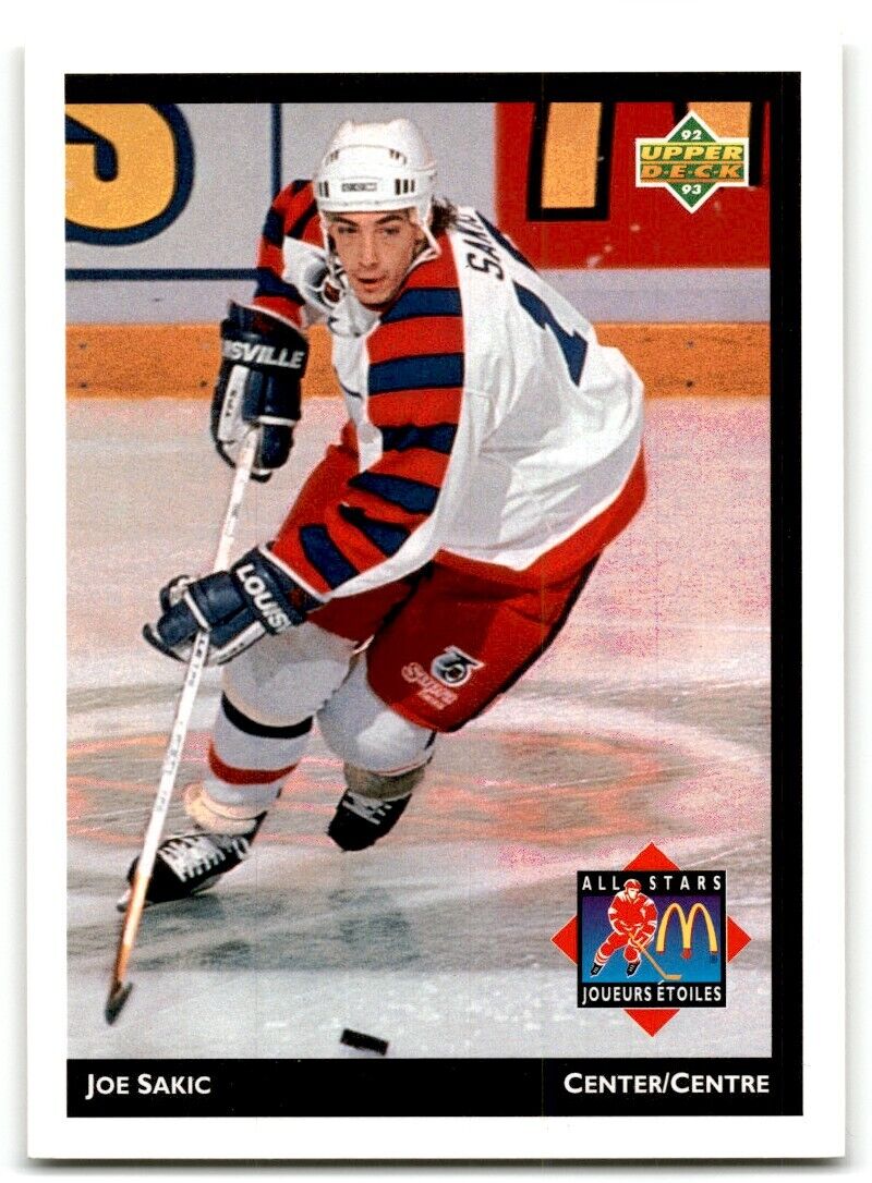 1992-93 Upper Deck McDonald's All-Stars Joe Sakic Quebec Nordiques #MCD-26