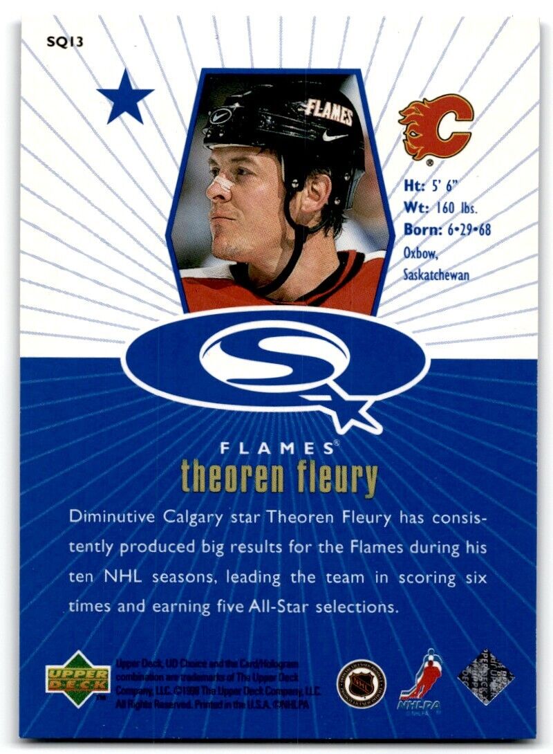 1998-99 Upper Deck Euro-Stars Theoren Fleury Calgary Flames #SQ13