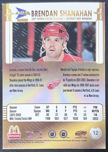 1997-98 Pacific McDonalds's Brendan Shanahan Detroit Red Wings #12