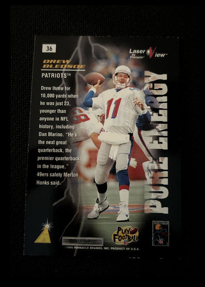 1996 Pinnacle Laser View Drew Bledsoe New England Patriots #36