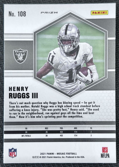 2021 Panini Mosaic Henry Ruggs III Las Vegas Raiders #108