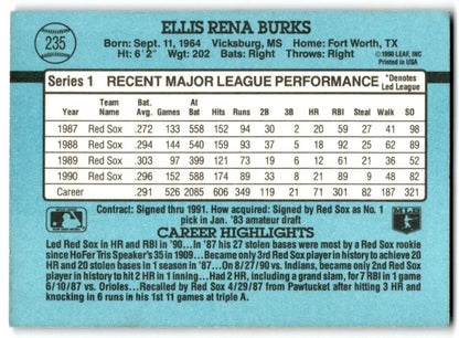 1991 Donruss Ellis Burks Boston Red Sox #235