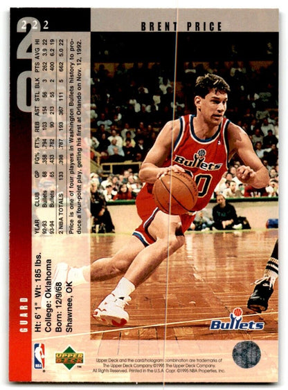 1994-95 Upper Deck Brent Price Washington Bullets #222