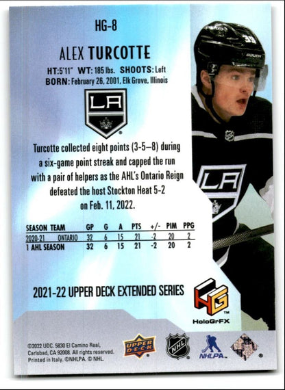 2021-22 Upper Deck HoloGrFx Rookies Alex Turcotte Los Angeles Kings #HG-8