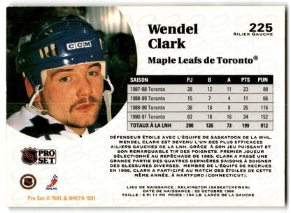 1991-92 Pro Set Wendel Clark Toronto Maple Leafs #225