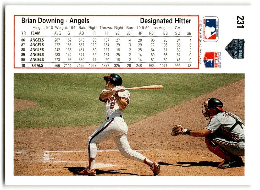 1991 Upper Deck Brian Downing California Angels #231