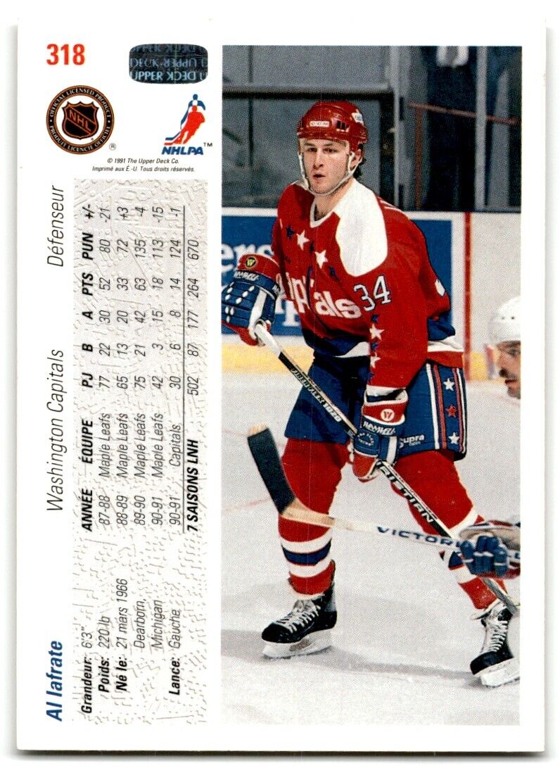 1991-92 Upper Deck French Al Iafrate Washington Capitals #318