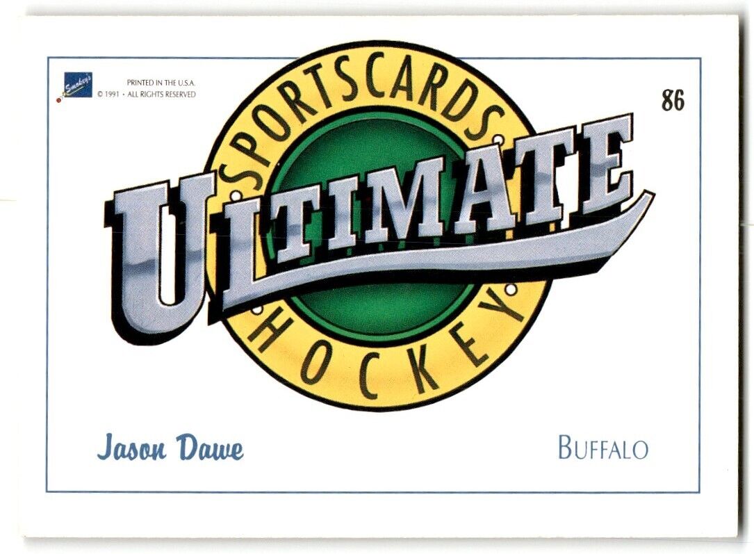 1991-92 Ultimate Draft Jason Dawe Buffalo Sabres #86