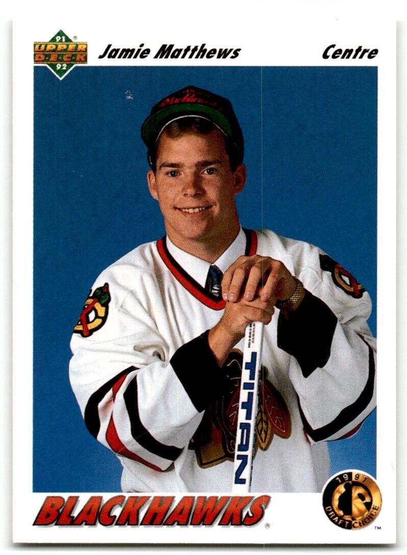 1991-92 Upper Deck French Jamie Matthews Rookie Chicago Blackhawks #76