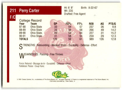 1991-92 Classic Pery Carter Rookie #211