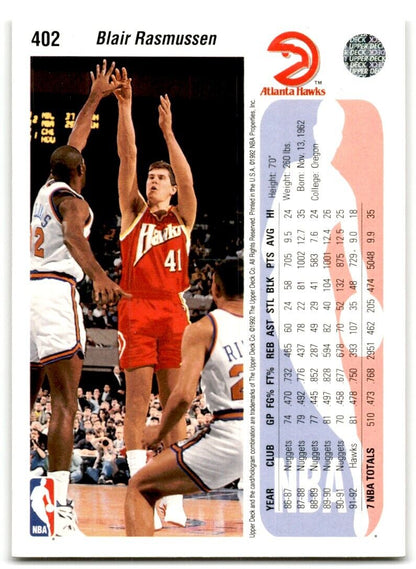 1992-93 Upper Deck Blair Rasmussen Atlanta Hawks #402