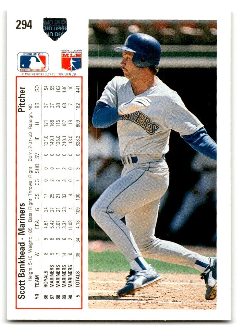 1991 Upper Deck Scott Bankhead Seattle Mariners #294